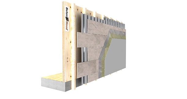 Controparete in lamiera e BetonWood su legno