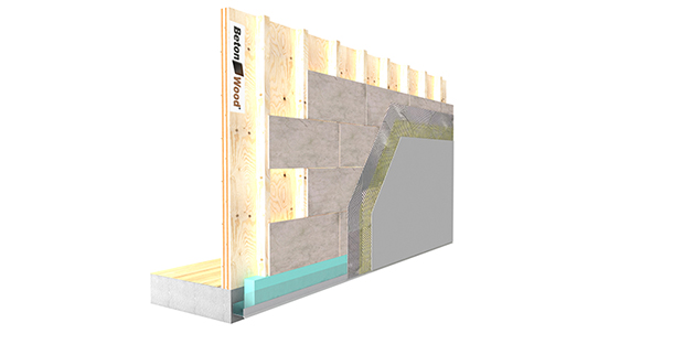 Controparete in BetonWood su legno