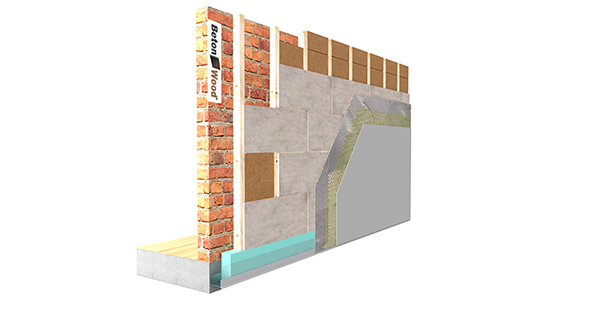 Controparete in BetonWood e FiberTherm su muratura